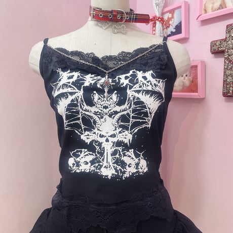 Gothic bat チャーム付きキャミソール
