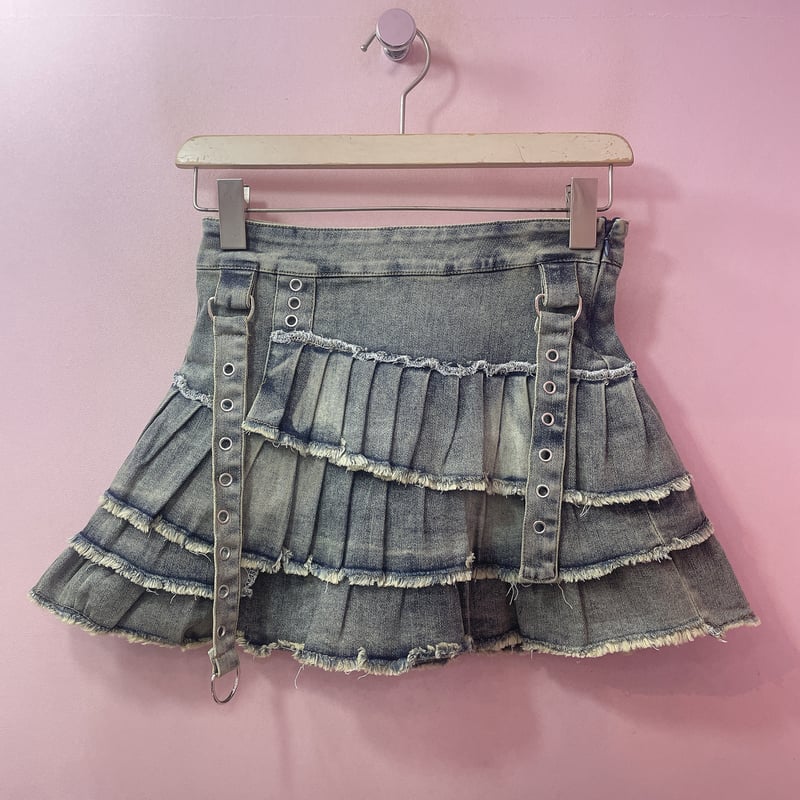 ダメージティアードデニムスカート | Romantic Standard