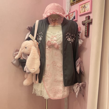 Twin rabbits リボンスリーブブルゾン