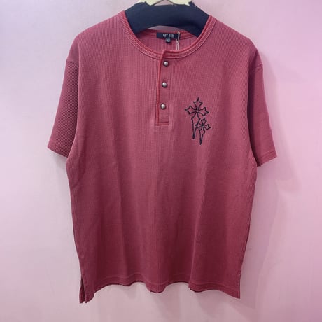クロス刺繍サーマルTシャツ