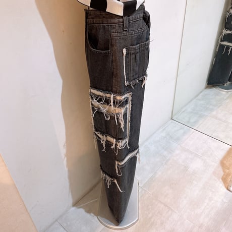 ダメージワークデニムパンツ