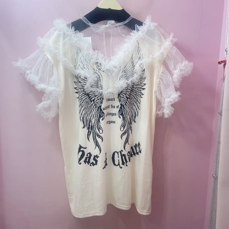 Angel wing フリルチュールTシャツ