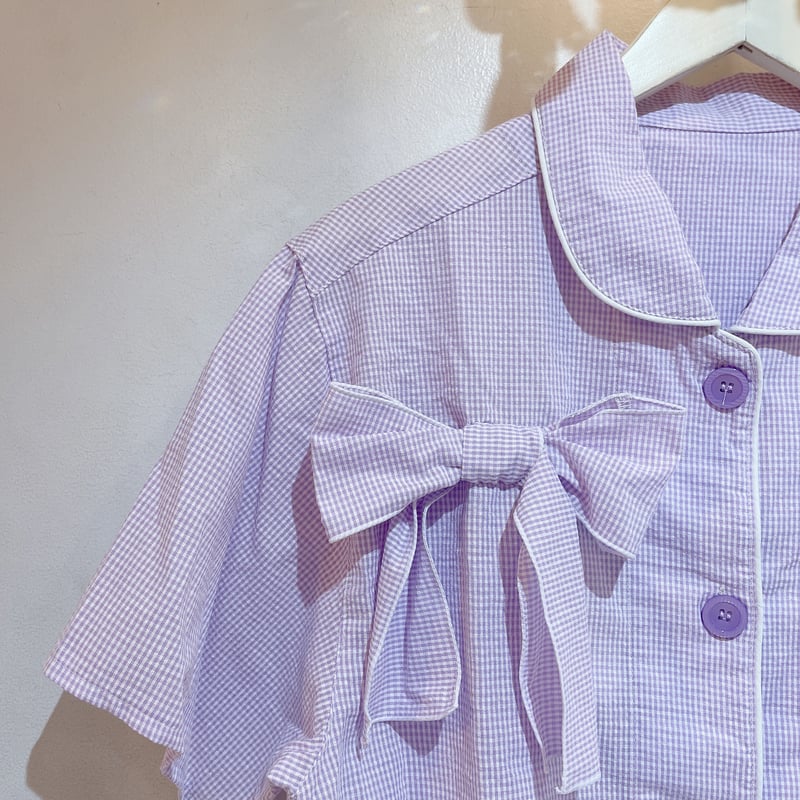 リボンレースチェックシャツ | Romantic Standard ロマンティック