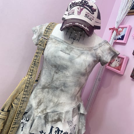 フリルヘムタイダイチョーカーカットソー
