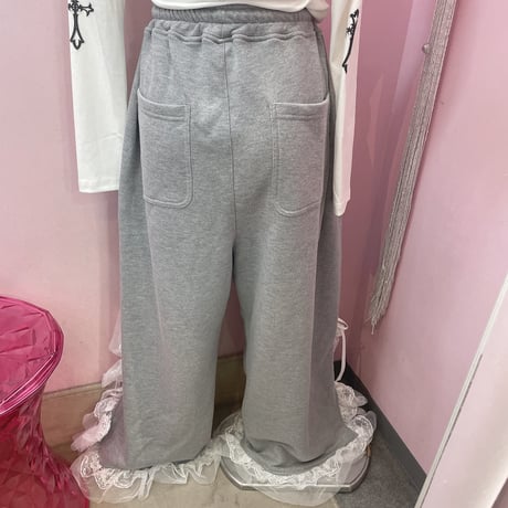 スリットレースワイドスウェットパンツ
