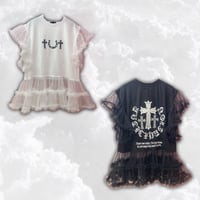 クロスフリルチュールTシャツ