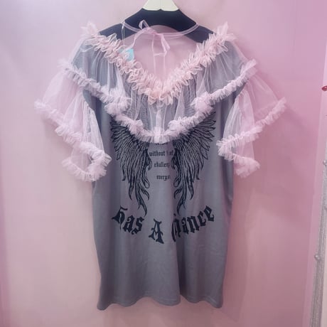 Angel wing フリルチュールTシャツ