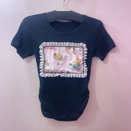 フリルTea cup kittyパッチTシャツ