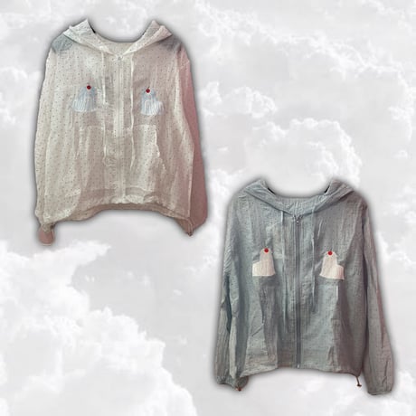 Whip malteese ドットフリルシアーブルゾン