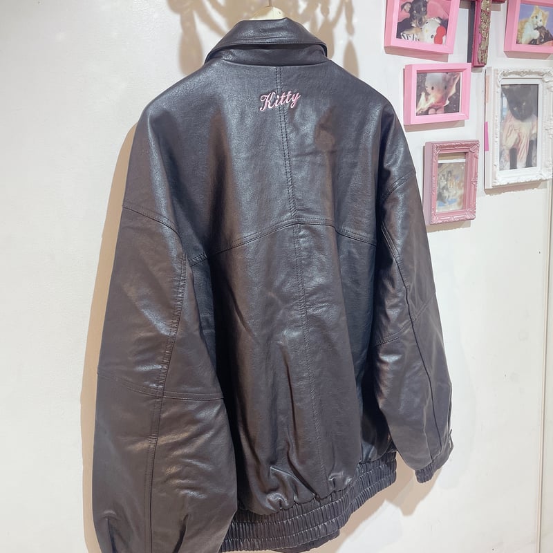 リボン刺繍レザーオーバージャケット | Romantic Standard