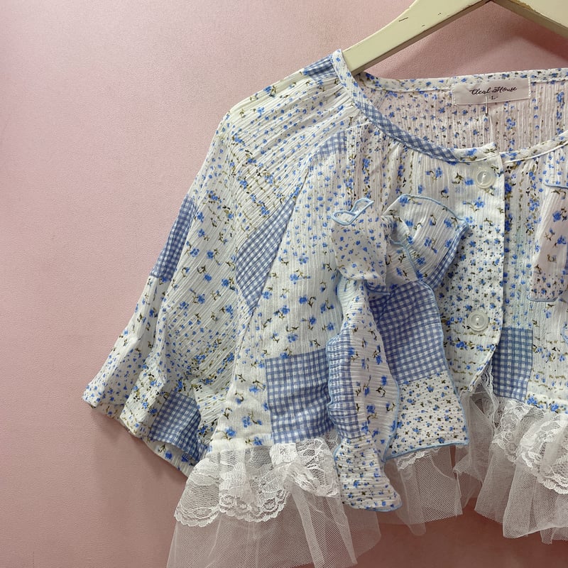 リメイクリボンレースパッチワークトップス | Romantic Standard