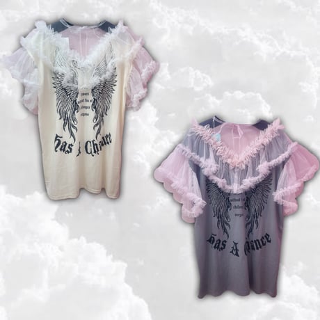 Angel wing フリルチュールTシャツ