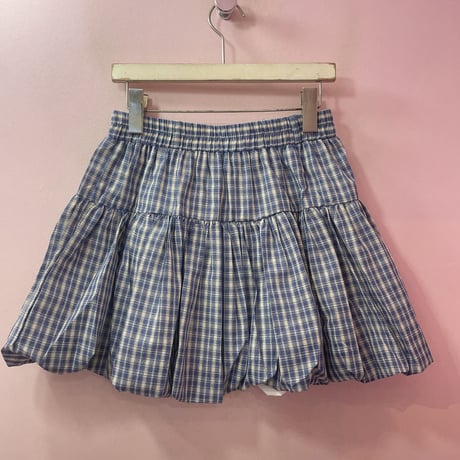 ブルーチェックバルーンスカート