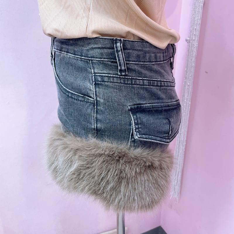 ファーデニムショートパンツ | Romantic Standard ロマンティック