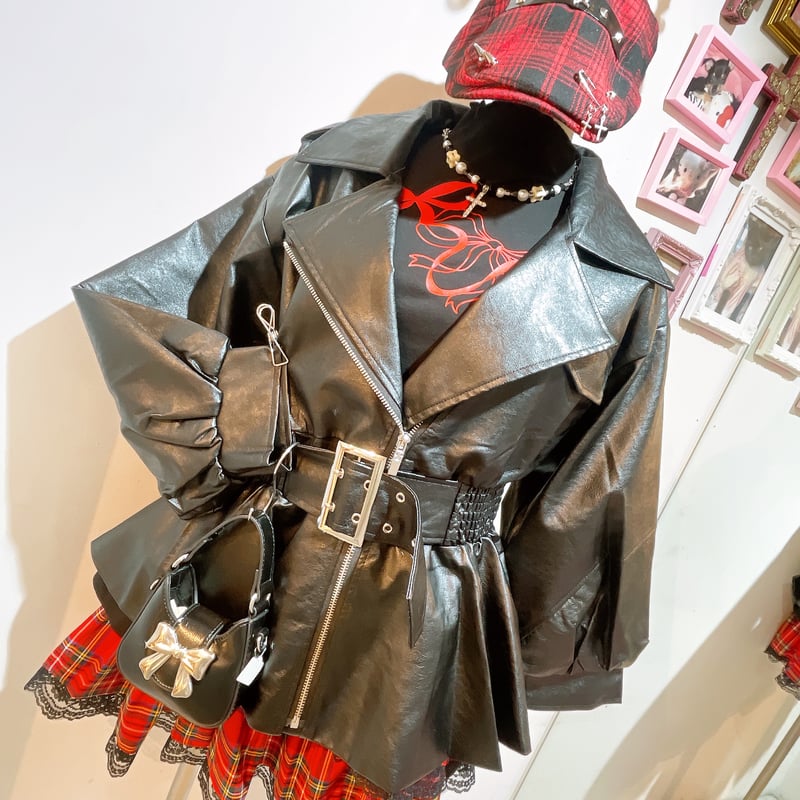 ペプラムジャケット　レザー フェイクレザー ペプラムジャケット - ブラック | ZARA Japan / 日本