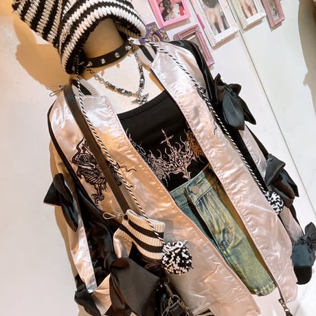 リボンスリーブスカジャン