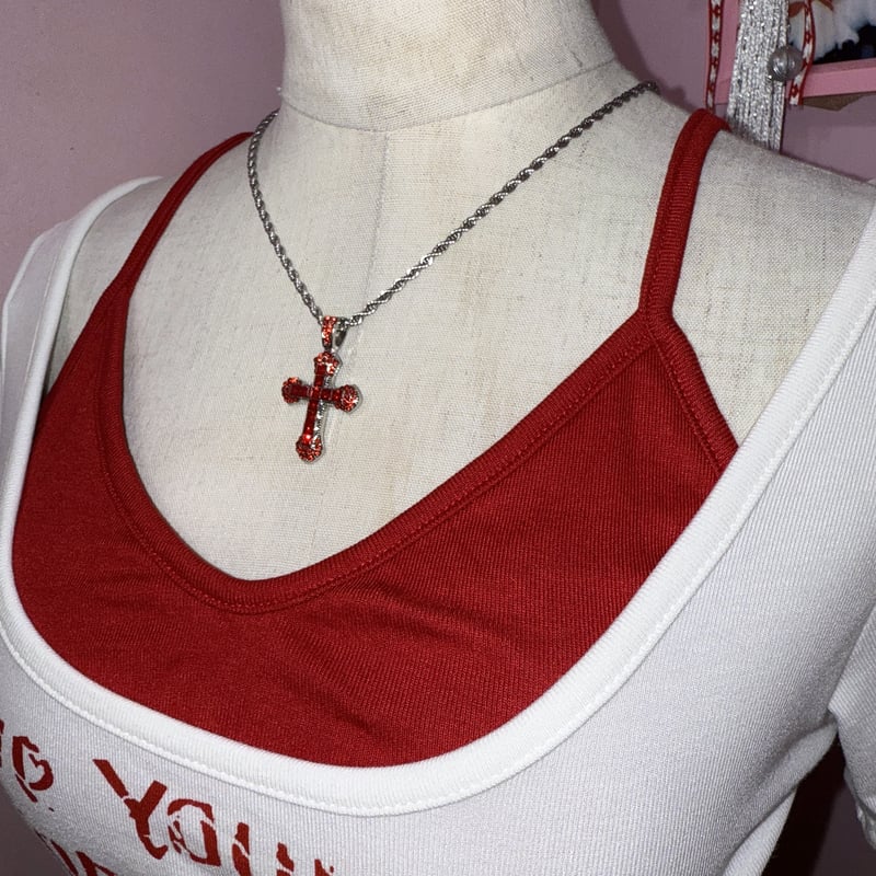 クロスビジューカラーネックレス | Romantic Standard ロマンティック