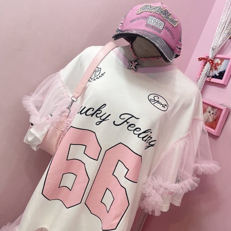 Pinkyナンバリングフリルチュールワンピース