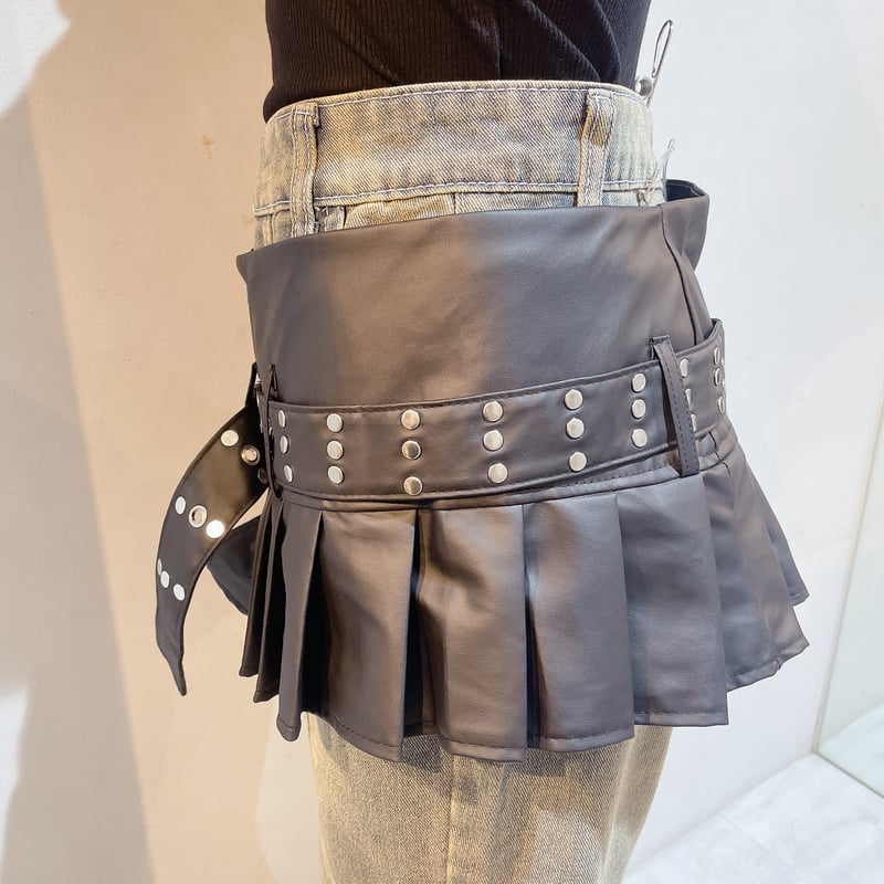 スーパーマイクロミニレザープリーツスカート | Romantic Standard