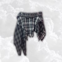 ベルト付ハギレチェックスカート