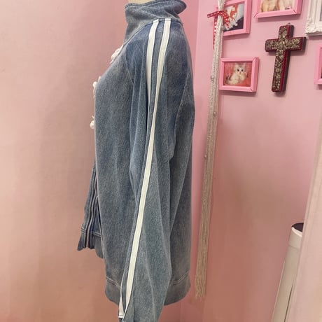チャイナボタンデニムジャージ