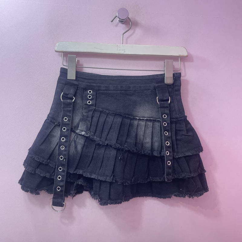 ♡新品未使用♡デニムダンガリー／ダメージ リメイク スカート／160センチ 新品未使用 デニムダンガリー／リメイクスカート／160cm｜Yahoo