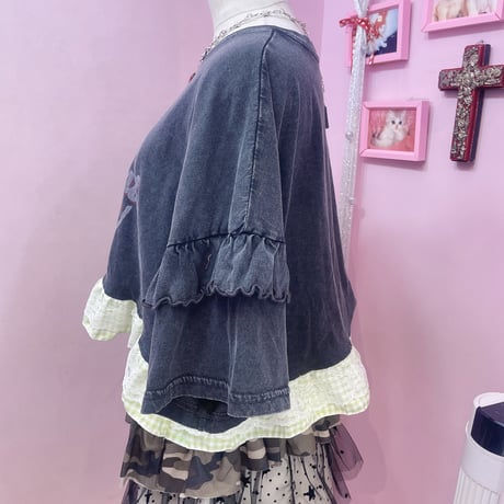 リメイクフリルロゴTシャツ B