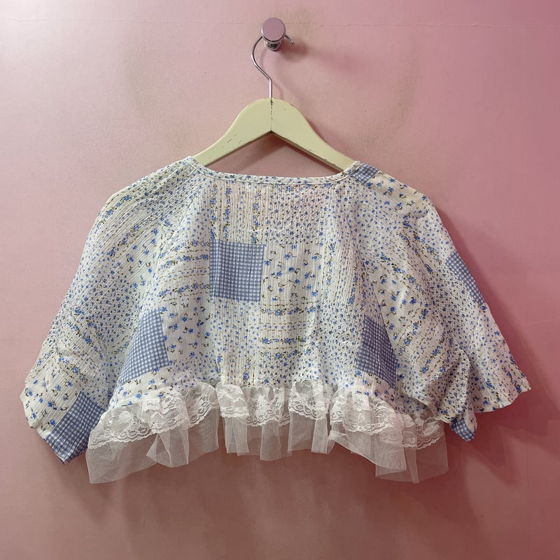 リメイクリボンレースパッチワークトップス | Romantic Standard