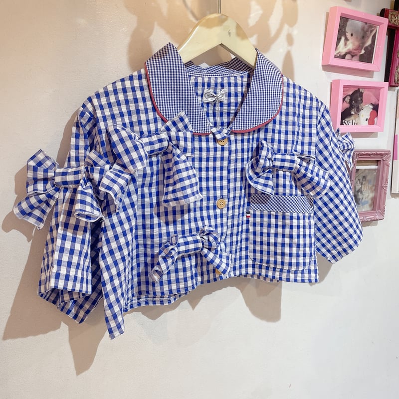 yori ギンガムチェックボザムフリルシャツ ギンガムチェックボザムフリルシャツ【markdown】 | mark down| yori