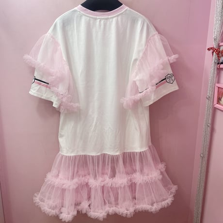 Pinkyナンバリングフリルチュールワンピース