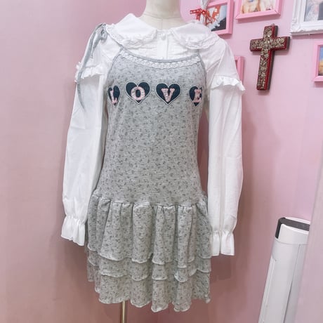 LOVE♡パッチフラワーキャミワンピース