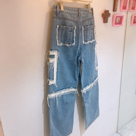 ダメージワークデニムパンツ