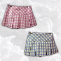 パステルギンガムチェックプリーツスカート