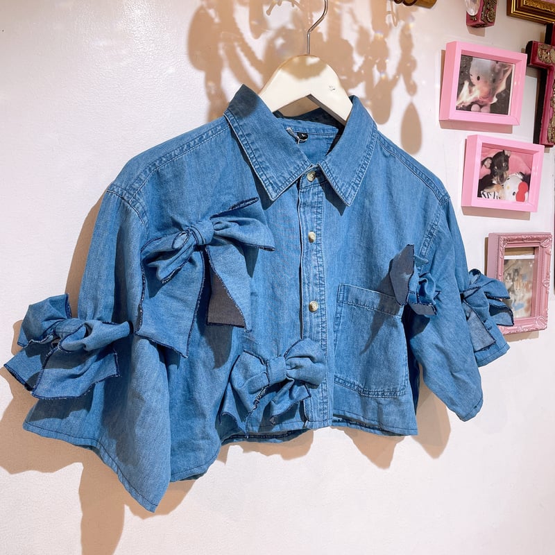 【サイズ１】BOWTE バウト フリルタンガリーシャツ サイズ1】BOWTE バウト フリルタンガリーシャツ サイズ1】BOWTE