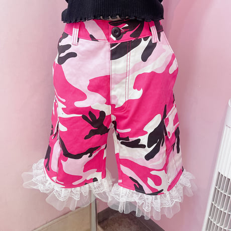 カモフラフリルハーフパンツ