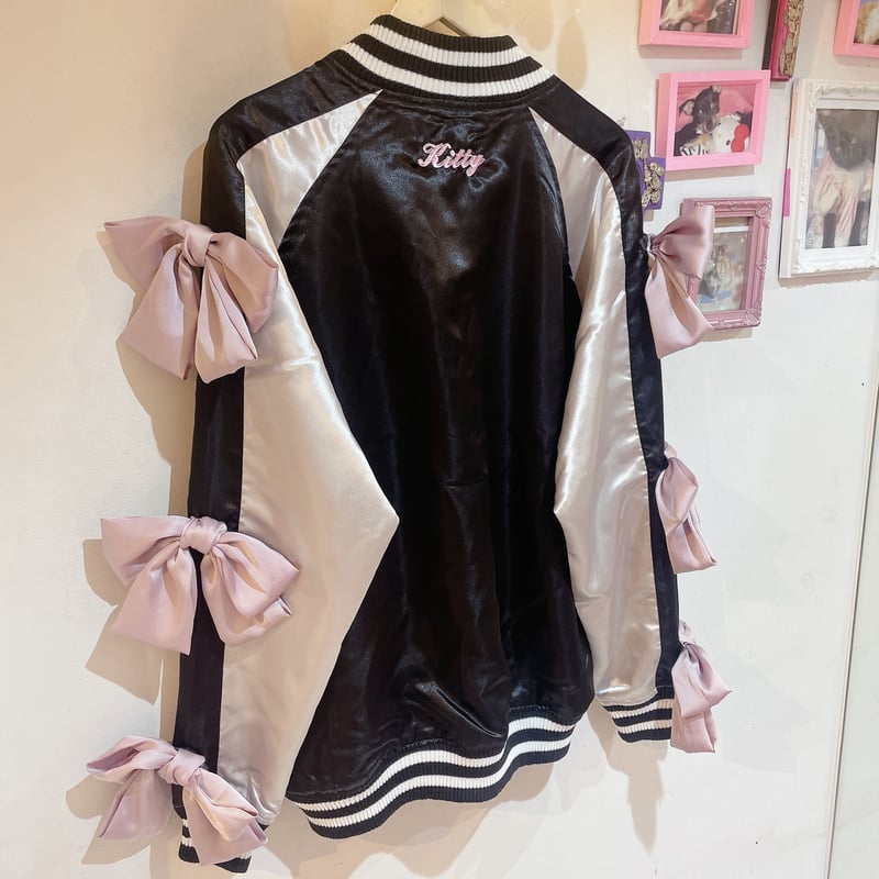 ROMANTIC FACE スカジャン F 黒・白 マリークヮント×サンリオ「クロミ