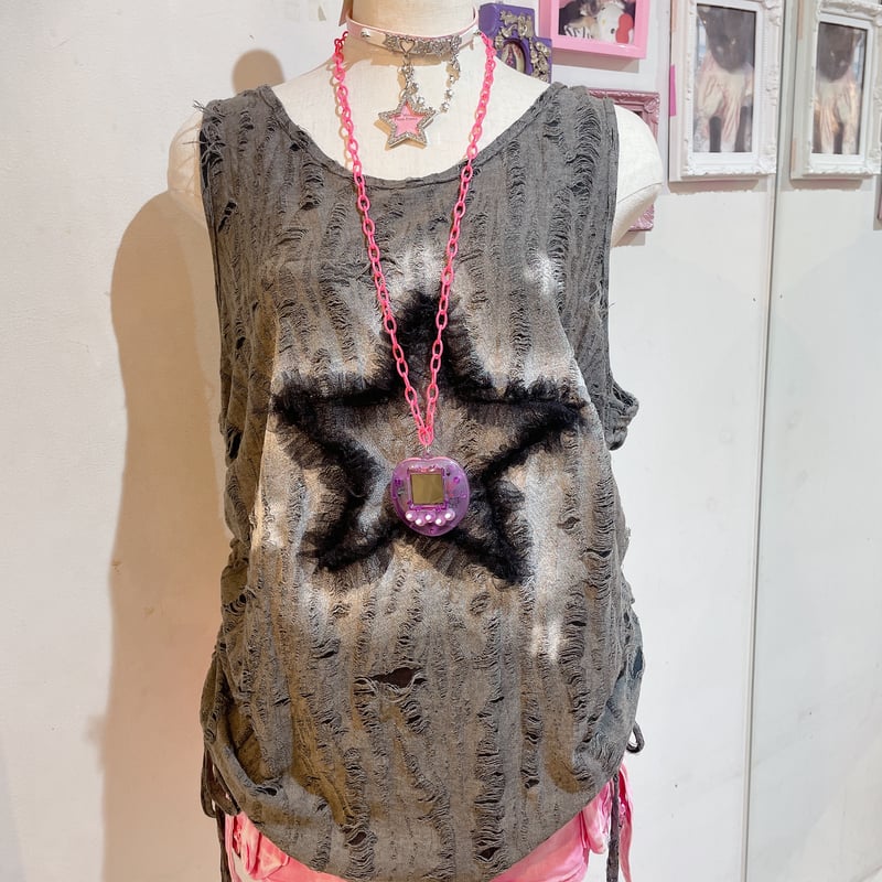 00's vintage ダメージ加工　タンクトップ　ギミック　y2k グランジ 00's vintage ダメージ加工 タンクトップ ギミック y2k グランジ