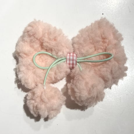 もこもこリボンヘアクリップ