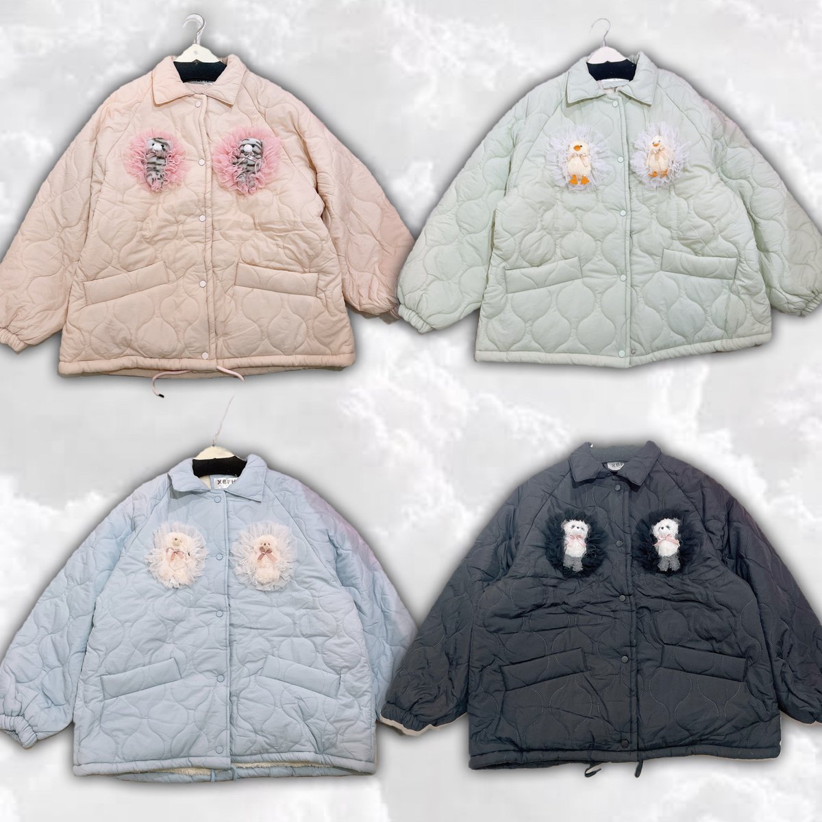 グニフニ♡アニマルキルトジャンバー ビズキルトジャンパー＊4 color's