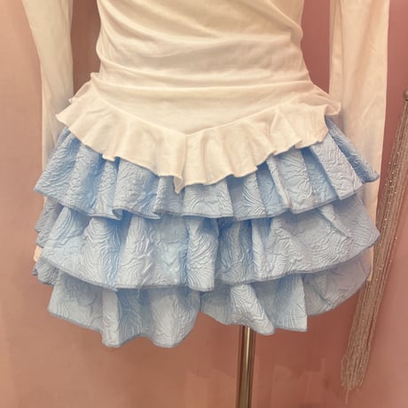 モコモコティアードカラースカート