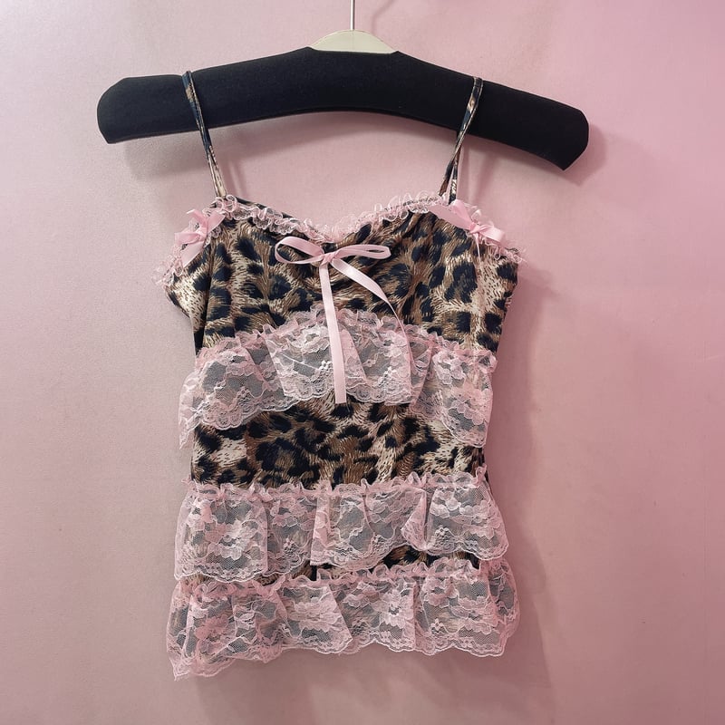 レオパードレースフリルキャミソール | Romantic Standard