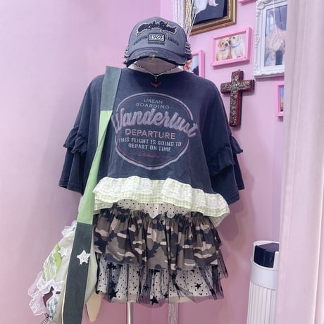 リメイクフリルロゴTシャツ B