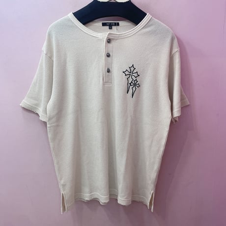 クロス刺繍サーマルTシャツ