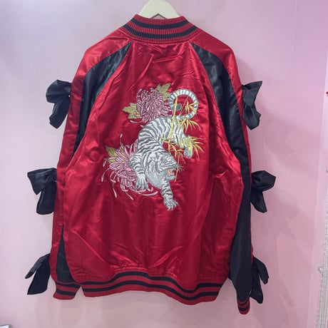 リボンスリーブタイガースカジャン