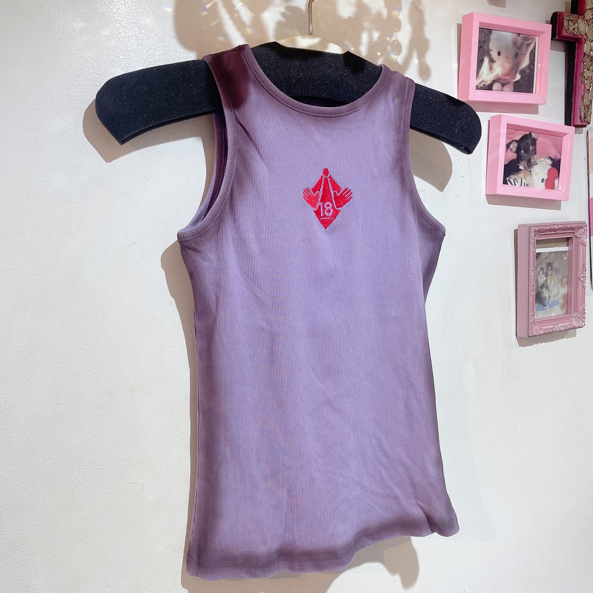 45R 刺繍のタンクトップ スパムライダー刺繍 タンクトップ グレー | Mightysurfclub