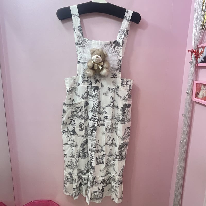 マニー　many　エプロン　カントリー柄　綿　レア　レトロ レトロアニマルクラシカルエプロン | Romantic Standard