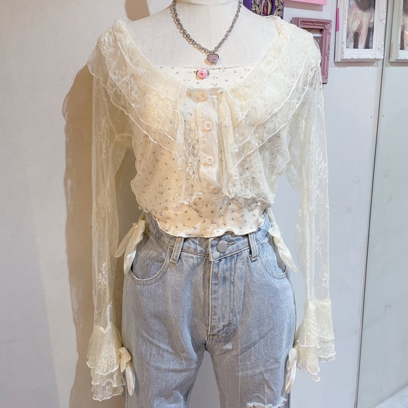 レースフリルカーディガン | Romantic Standard ロマンティック 