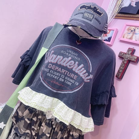 リメイクフリルロゴTシャツ B