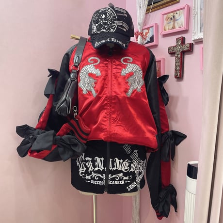 リボンスリーブタイガースカジャン