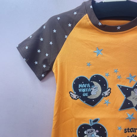 モチーフ刺繍⭐︎ラグランTシャツ